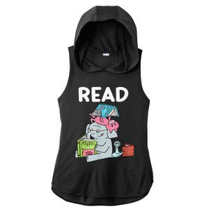 Funny Teacher Library Read Book Club Piggie Elephant Pigeons Ladies PosiCharge Tri-Blend Wicking Draft Hoodie Tank