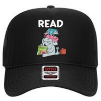 Funny Teacher Library Read Book Club Piggie Elephant Pigeons High Crown Mesh Back Trucker Hat