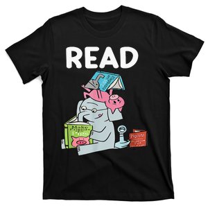 Funny Teacher Library Read Book Club Piggie Elephant Pigeons T-Shirt