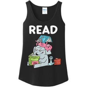 Funny Teacher Library Read Book Club Piggie Elephant Pigeons Ladies Essential Tank