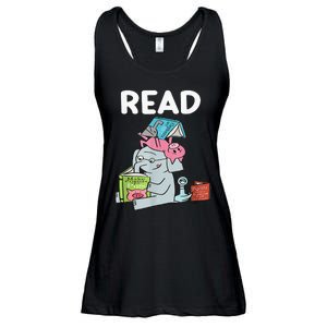 Funny Teacher Library Read Book Club Piggie Elephant Pigeons Ladies Essential Flowy Tank