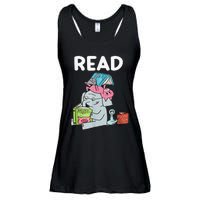 Funny Teacher Library Read Book Club Piggie Elephant Pigeons Ladies Essential Flowy Tank