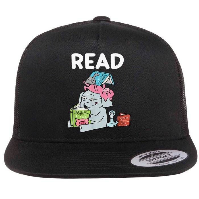 Funny Teacher Library Read Book Club Piggie Elephant Pigeons Flat Bill Trucker Hat