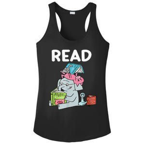 Funny Teacher Library Read Book Club Piggie Elephant Pigeons Ladies PosiCharge Competitor Racerback Tank