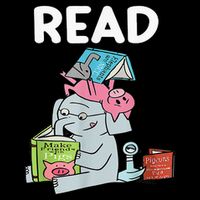 Funny Teacher Library Read Book Club Piggie Elephant Pigeons Cooling Performance Long Sleeve Crew