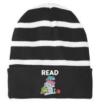 Funny Teacher Library Read Book Club Piggie Elephant Pigeons Striped Beanie with Solid Band