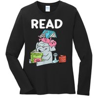 Funny Teacher Library Read Book Club Piggie Elephant Pigeons Ladies Long Sleeve Shirt