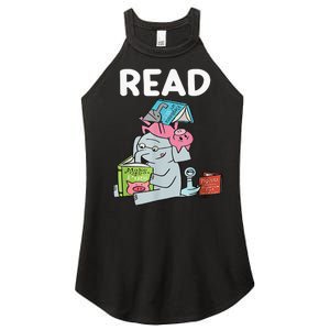 Funny Teacher Library Read Book Club Piggie Elephant Pigeons Women's Perfect Tri Rocker Tank