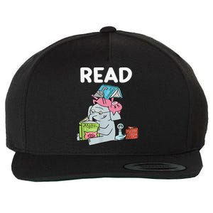 Funny Teacher Library Read Book Club Piggie Elephant Pigeons Wool Snapback Cap