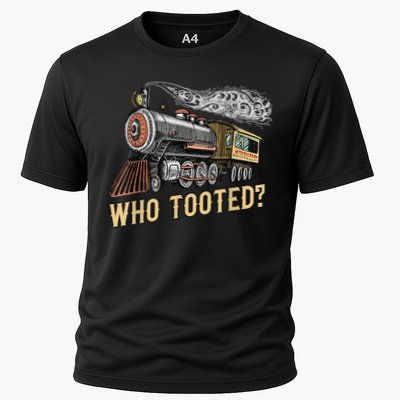 Funny Train Lovers & Railroad Vintage Retro Locomotive Gifts Cooling Performance Crew T-Shirt