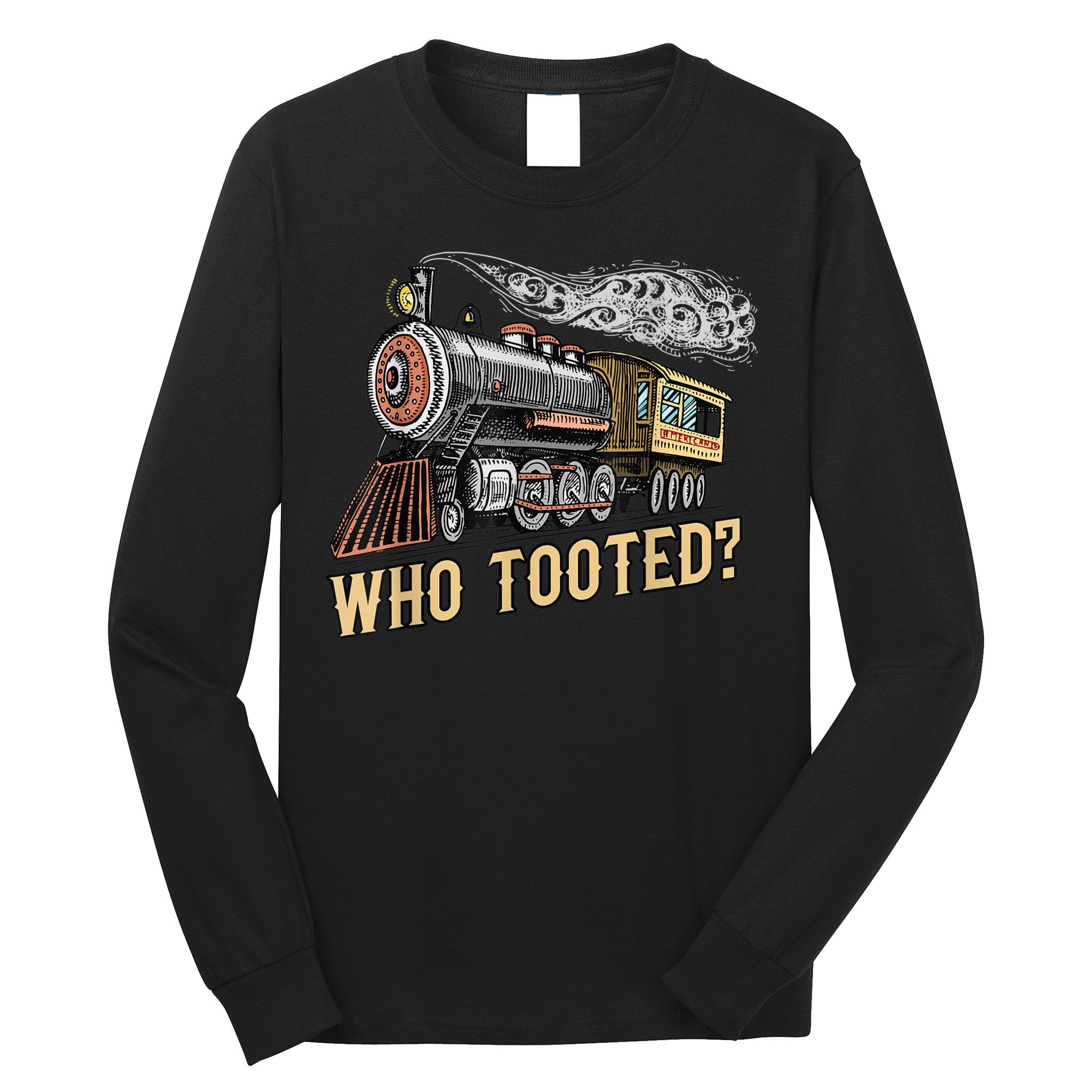 Funny Train Lovers & Railroad Vintage Retro Locomotive Gifts Long Sleeve Shirt