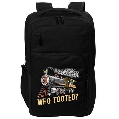 Funny Train Lovers & Railroad Vintage Retro Locomotive Gifts Impact Tech Backpack