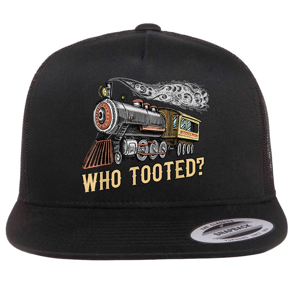 Funny Train Lovers & Railroad Vintage Retro Locomotive Gifts Flat Bill Trucker Hat
