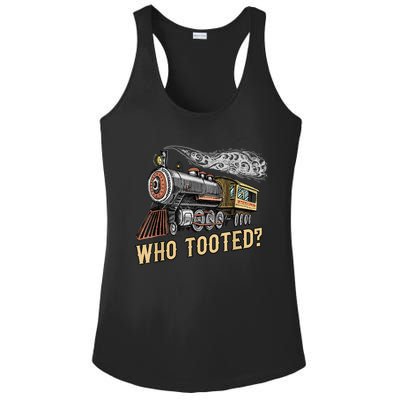 Funny Train Lovers & Railroad Vintage Retro Locomotive Gifts Ladies PosiCharge Competitor Racerback Tank