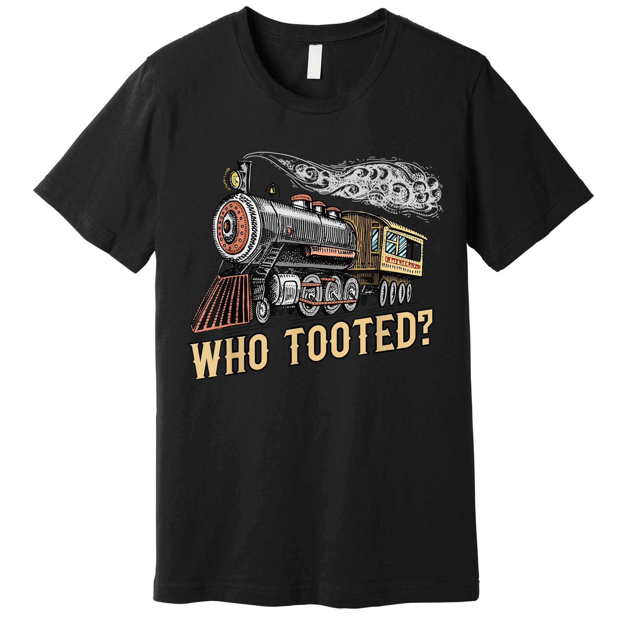 Funny Train Lovers & Railroad Vintage Retro Locomotive Gifts Premium T-Shirt