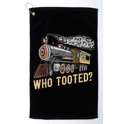 Funny Train Lovers & Railroad Vintage Retro Locomotive Gifts Golf Towel