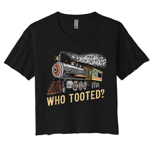 Funny Train Lovers & Railroad Vintage Retro Locomotive Gifts Crop Top