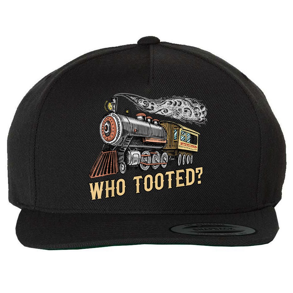 Funny Train Lovers & Railroad Vintage Retro Locomotive Gifts Wool Snapback Cap
