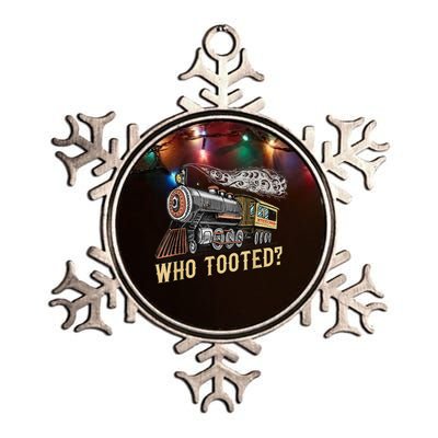 Funny Train Lovers & Railroad Vintage Retro Locomotive Gifts Metallic Star Ornament