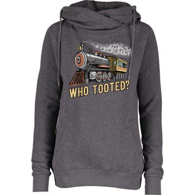 Funny Train Lovers & Railroad Vintage Retro Locomotive Gifts Womens Funnel Neck Pullover Hood