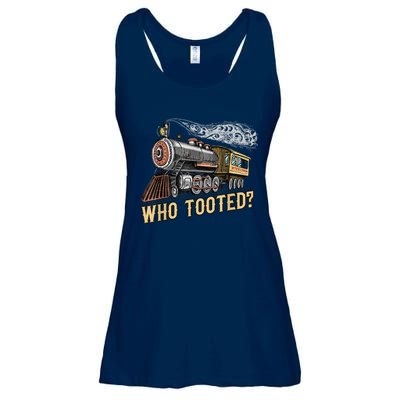 Funny Train Lovers & Railroad Vintage Retro Locomotive Gifts Ladies Essential Flowy Tank