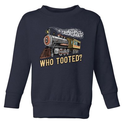 Funny Train Lovers & Railroad Vintage Retro Locomotive Gifts Toddler Sweatshirt