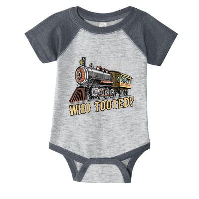 Funny Train Lovers & Railroad Vintage Retro Locomotive Gifts Infant Baby Jersey Bodysuit