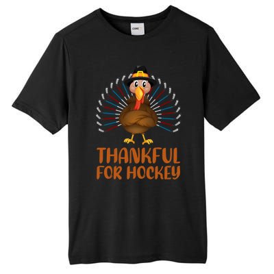 Funny Turkey Lover Thankful For Hockey Thanksgiving Cool Gift Tall Fusion ChromaSoft Performance T-Shirt