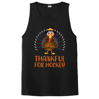 Funny Turkey Lover Thankful For Hockey Thanksgiving Cool Gift PosiCharge Competitor Tank