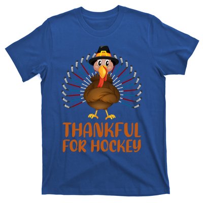 Funny Turkey Lover Thankful For Hockey Thanksgiving Cool Gift T-Shirt