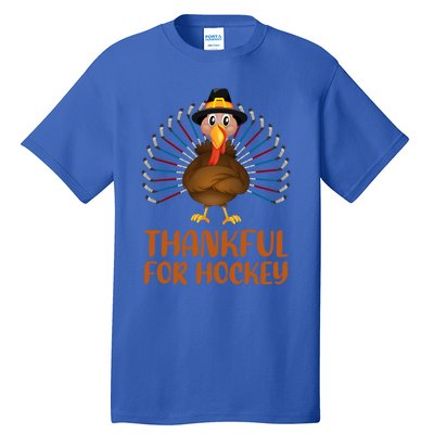 Funny Turkey Lover Thankful For Hockey Thanksgiving Cool Gift Tall T-Shirt