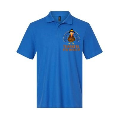 Funny Turkey Lover Thankful For Hockey Thanksgiving Cool Gift Softstyle Adult Sport Polo