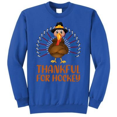 Funny Turkey Lover Thankful For Hockey Thanksgiving Cool Gift Tall Sweatshirt