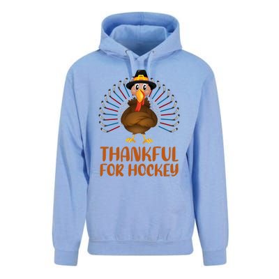 Funny Turkey Lover Thankful For Hockey Thanksgiving Cool Gift Unisex Surf Hoodie