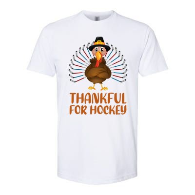 Funny Turkey Lover Thankful For Hockey Thanksgiving Cool Gift Softstyle CVC T-Shirt