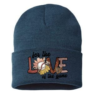 For The Love Of The Game Cool Baseball Design Sustainable Knit Beanie