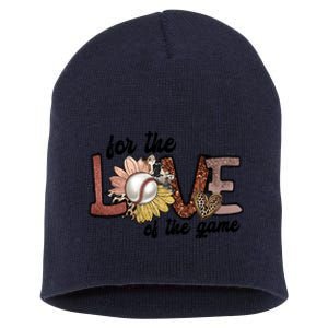 For The Love Of The Game Cool Baseball Design Short Acrylic Beanie