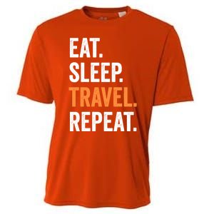 Funny Travelling Lover Funny Gift Eat Sleep Travel Repeat Cute Gift Cooling Performance Crew T-Shirt