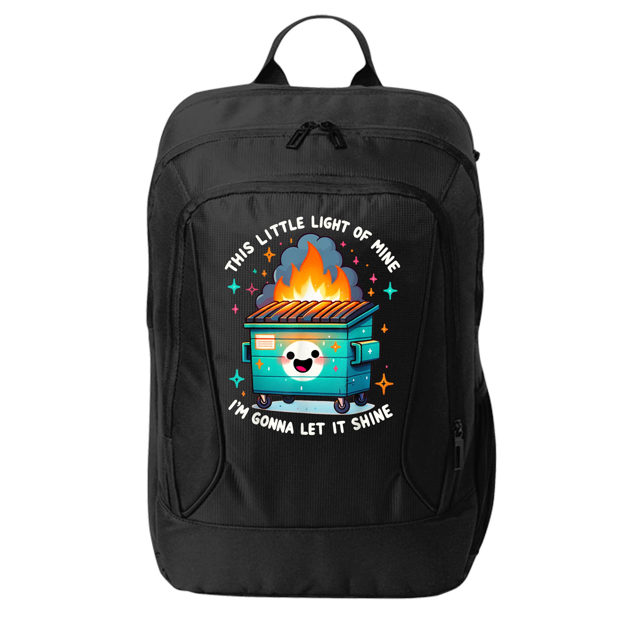 Funny This Little Light Of Mine Lil Dumpster Fire City Backpack