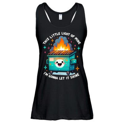 Funny This Little Light Of Mine Lil Dumpster Fire Ladies Essential Flowy Tank