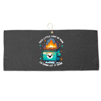 Funny This Little Light Of Mine Lil Dumpster Fire Large Microfiber Waffle Golf Towel