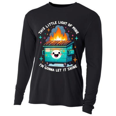 Funny This Little Light Of Mine Lil Dumpster Fire Cooling Performance Long Sleeve Crew