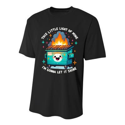 Funny This Little Light Of Mine Lil Dumpster Fire Youth Performance Sprint T-Shirt