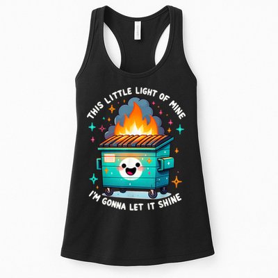 Funny This Little Light Of Mine Lil Dumpster Fire Womens Tank Top