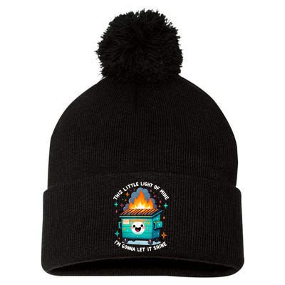 Funny This Little Light Of Mine Lil Dumpster Fire Pom Pom 12in Knit Beanie