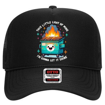 Funny This Little Light Of Mine Lil Dumpster Fire Trucker Hat