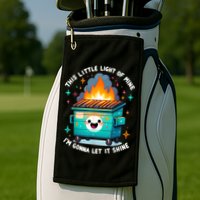 Funny This Little Light Of Mine Lil Dumpster Fire Golf Towel