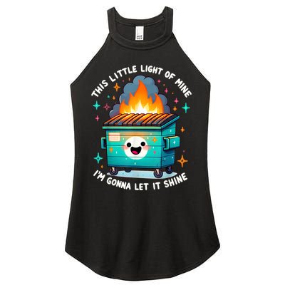 Funny This Little Light Of Mine Lil Dumpster Fire Women's Perfect Tri Rocker Tank