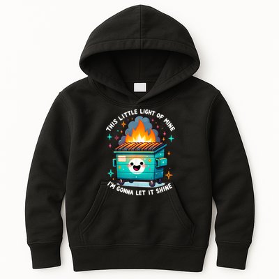 Funny This Little Light Of Mine Lil Dumpster Fire Kids Hoodie