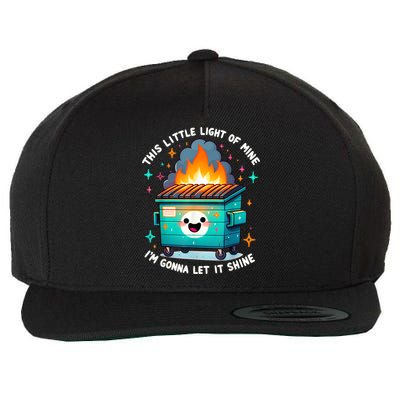 Funny This Little Light Of Mine Lil Dumpster Fire Wool Snapback Cap
